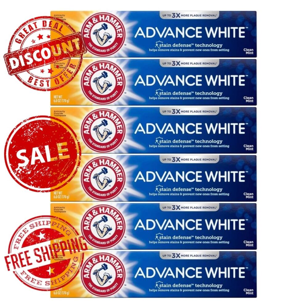 Arm & Hammer Advance White Extreme Whitening Toothpaste, 4.3 Oz, 6 Pack